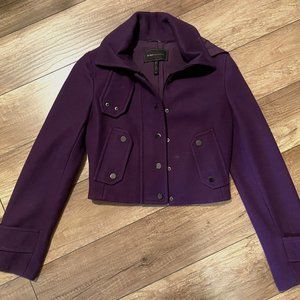 BCBGMaxAzria Plum Purple Wool Blend Cropped Jacket